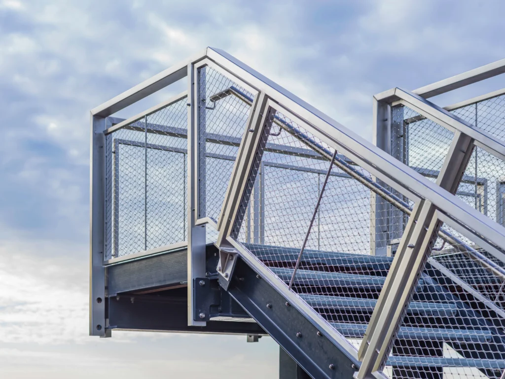 Railings with mesh